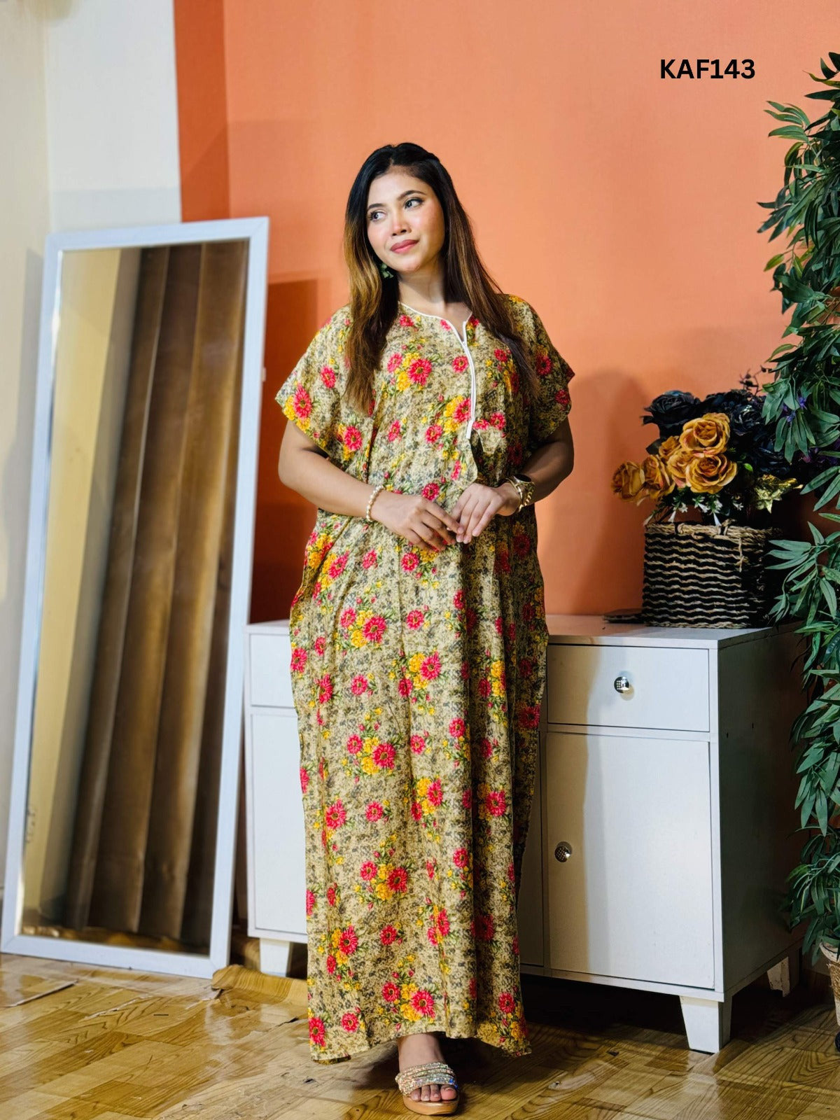 China Linen Kaftan Maxi