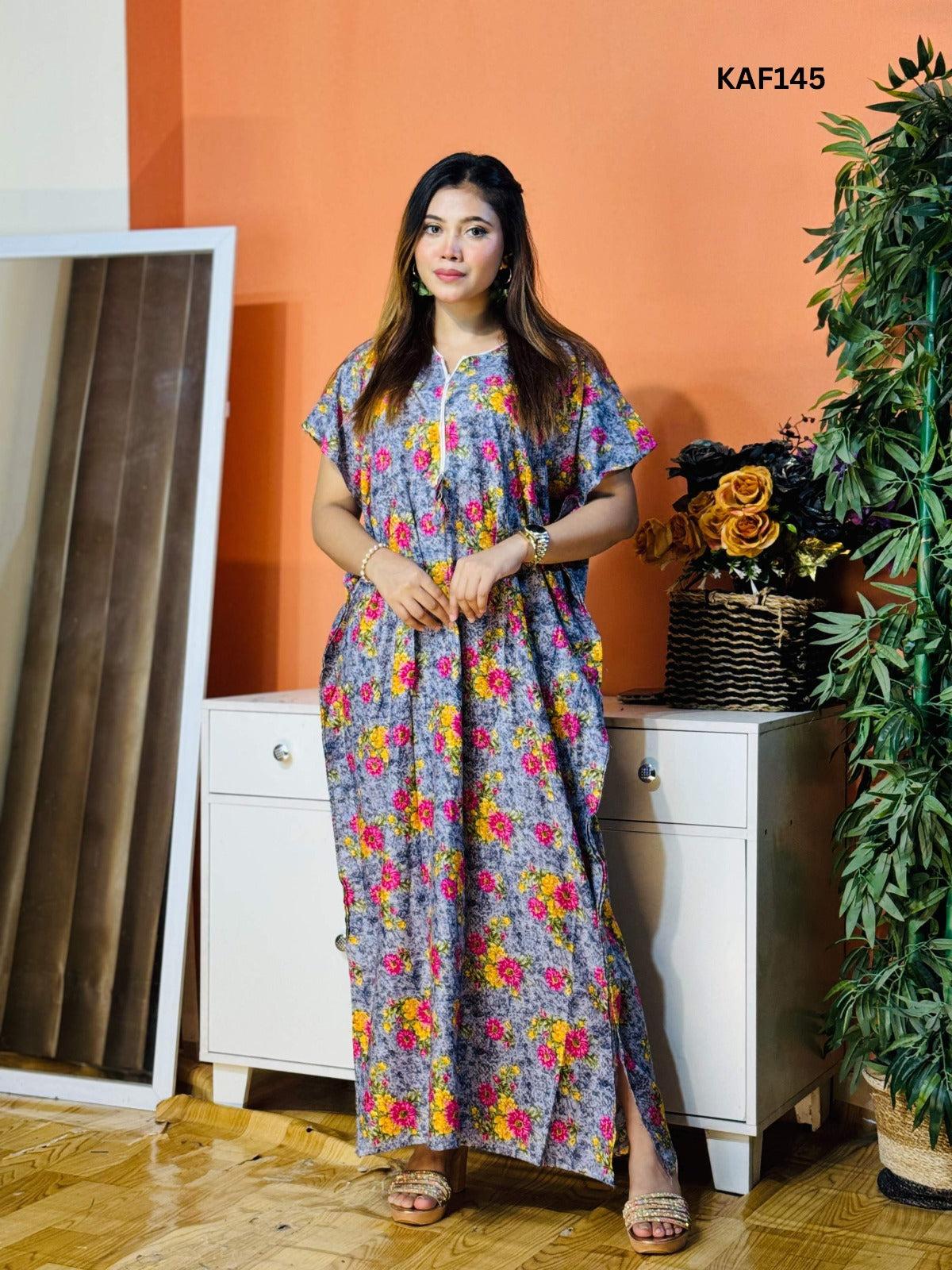 China Linen Kaftan Maxi