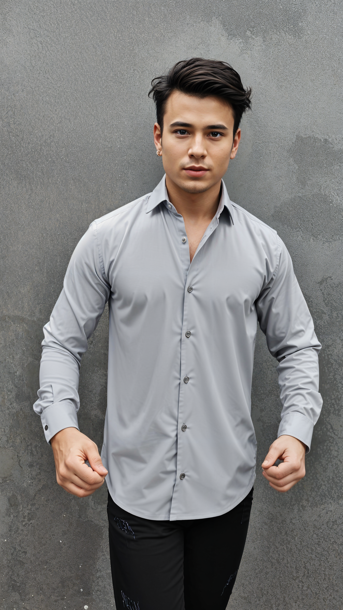 Micro Stitch Formal Shirt (Ash)