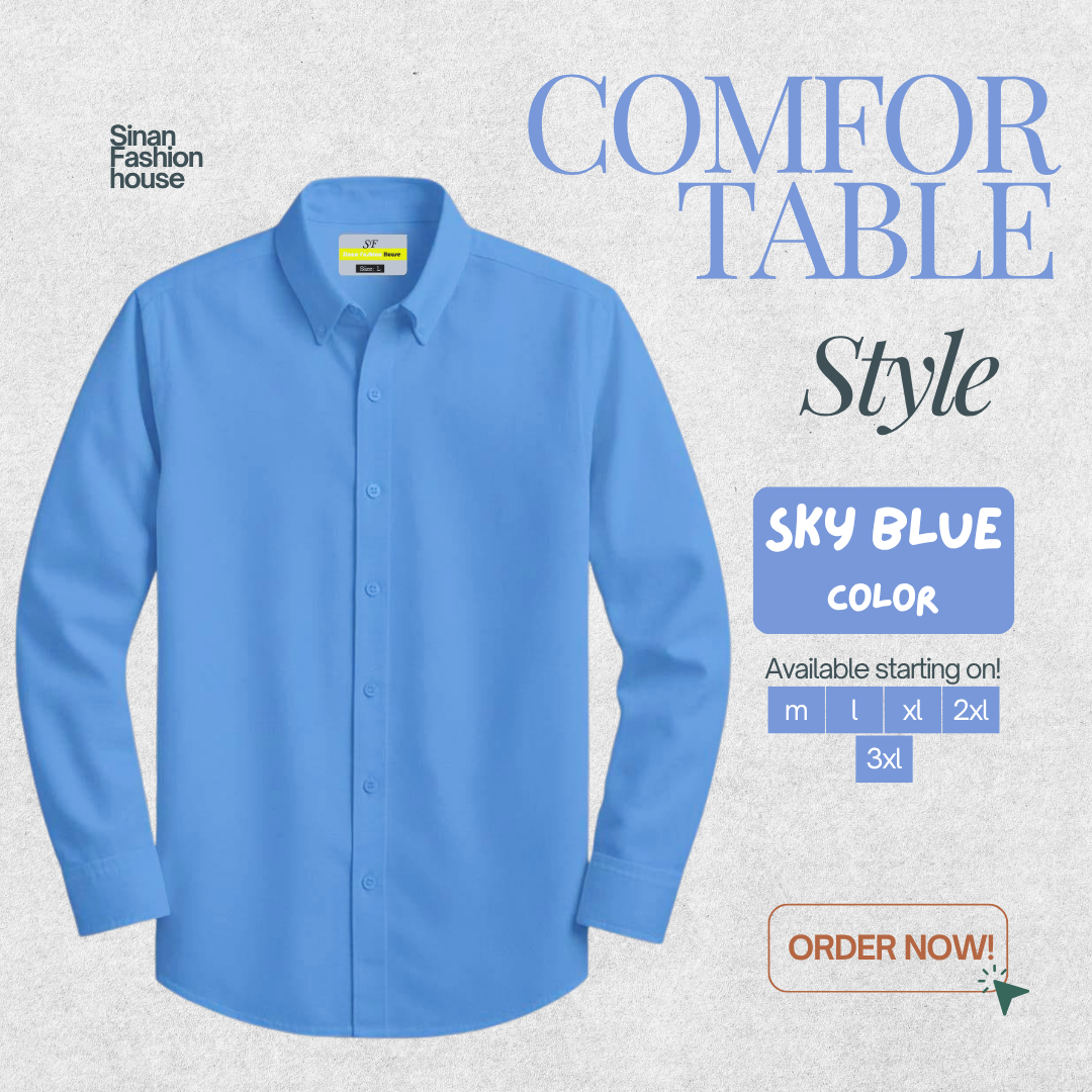 Micro Stitch Formal Shirt (Sky Blue)