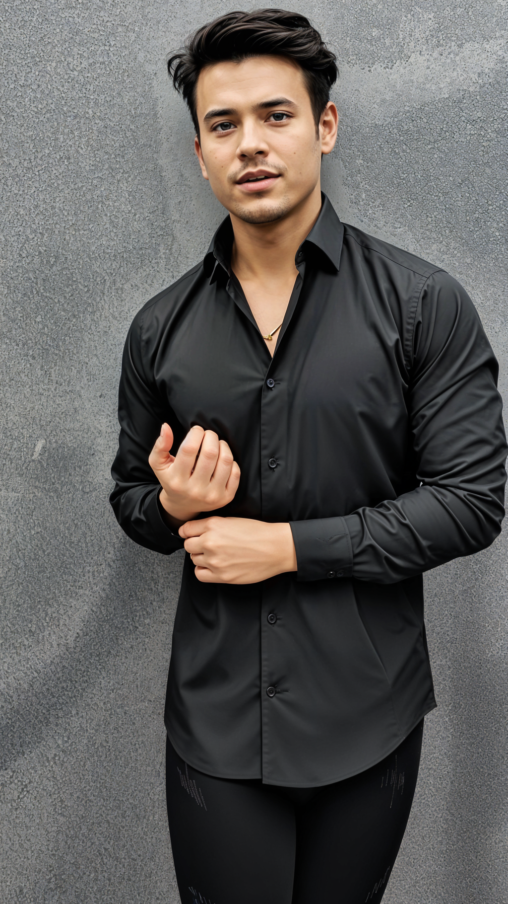 Micro Stitch Formal Shirt (Black)