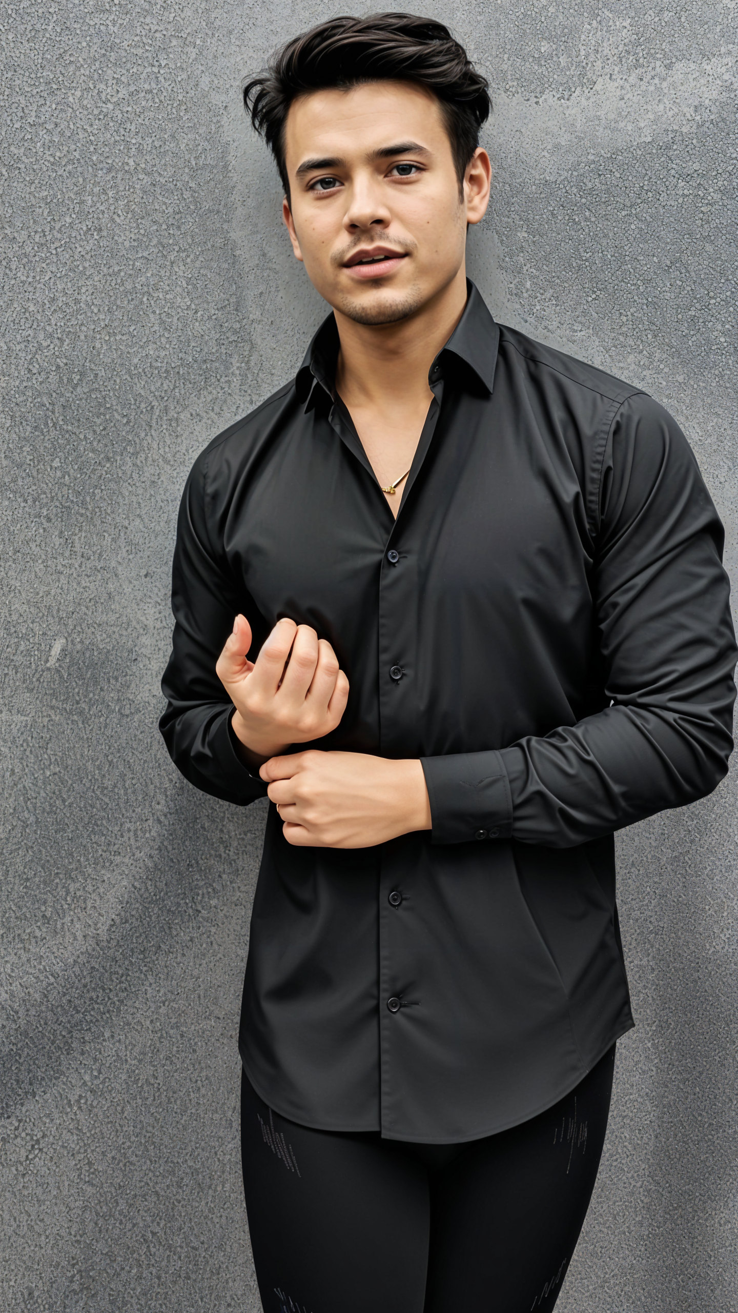 Micro Stitch Formal Shirt (Black)