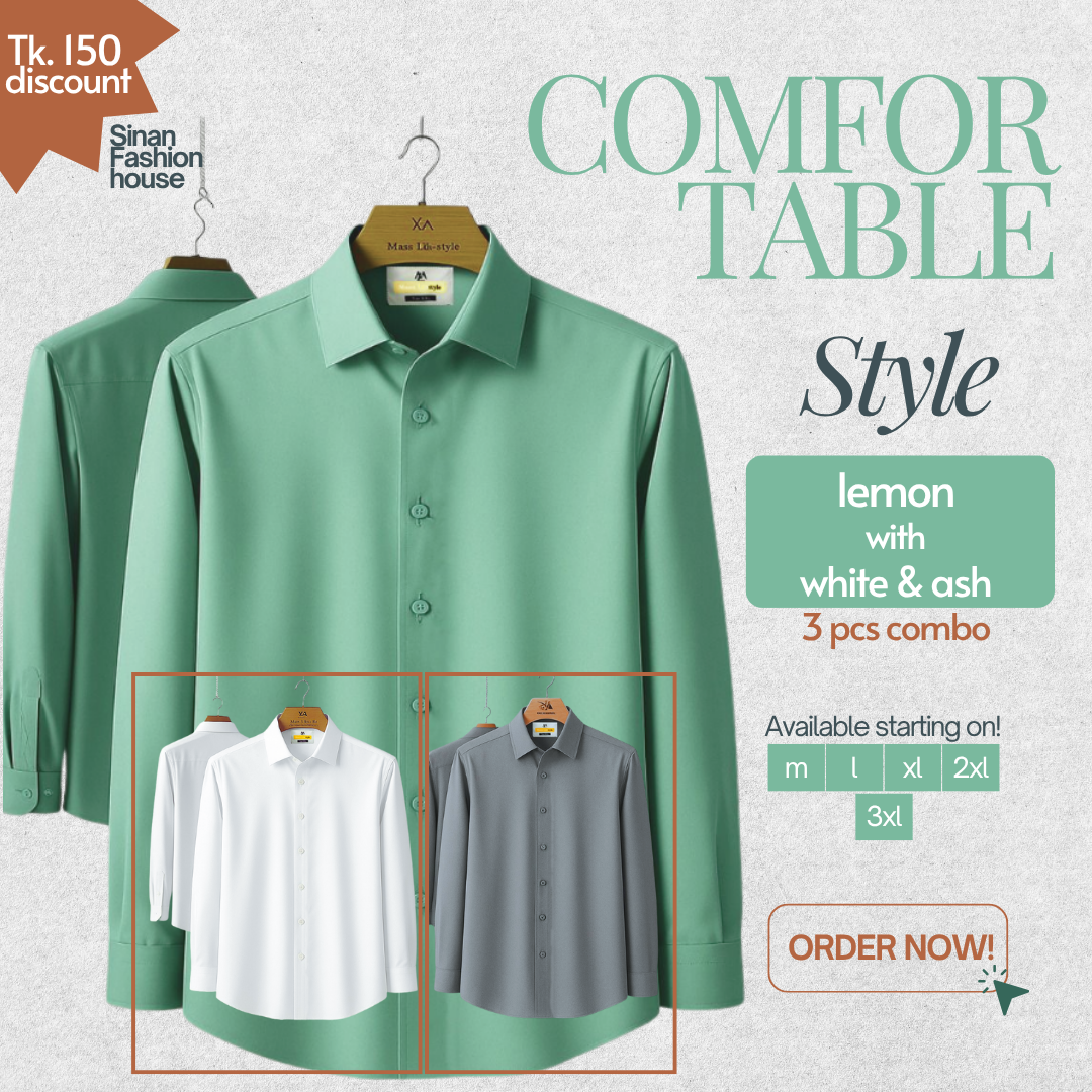 Micro Stitch Formal Shirt (Lemon with White & Ash)