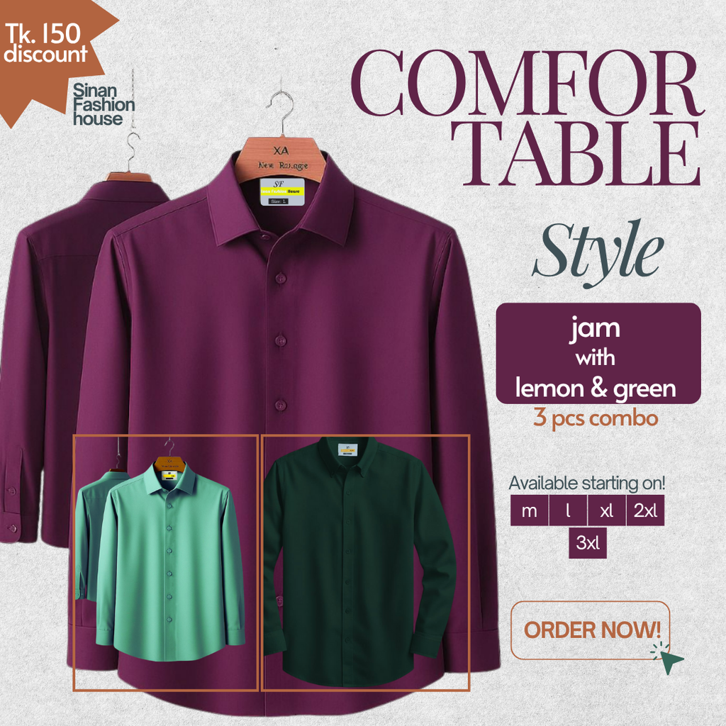 Micro Stitch Formal Shirt (Jam with Lemon & Green)