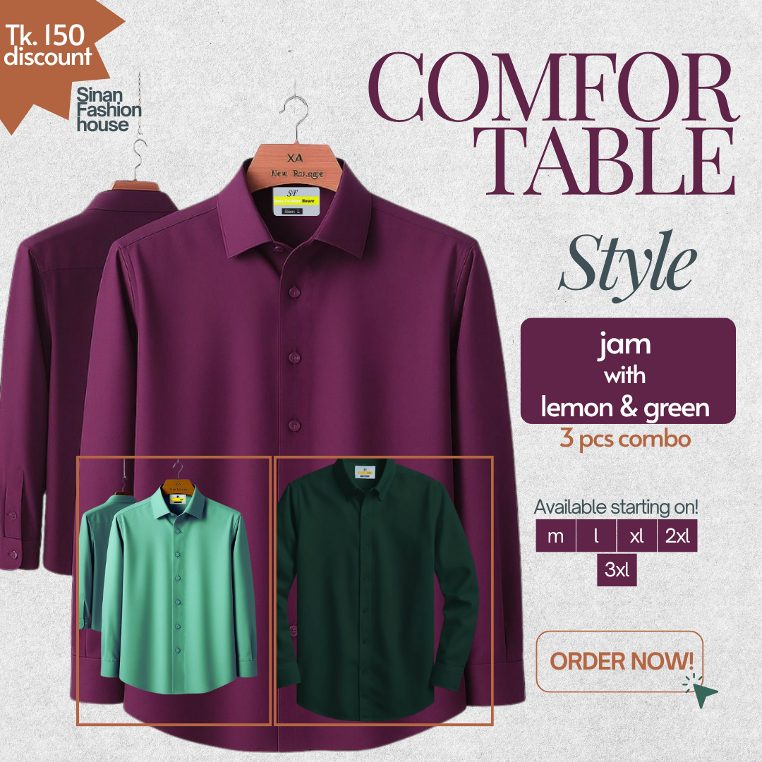 Micro Stitch Formal Shirt (Jam with Lemon & Green)