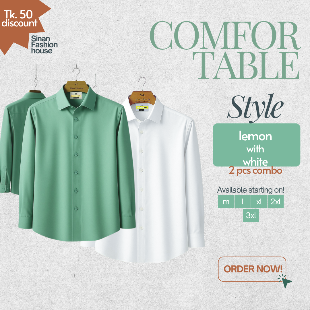Micro Stitch Formal Shirt (Olive with White)