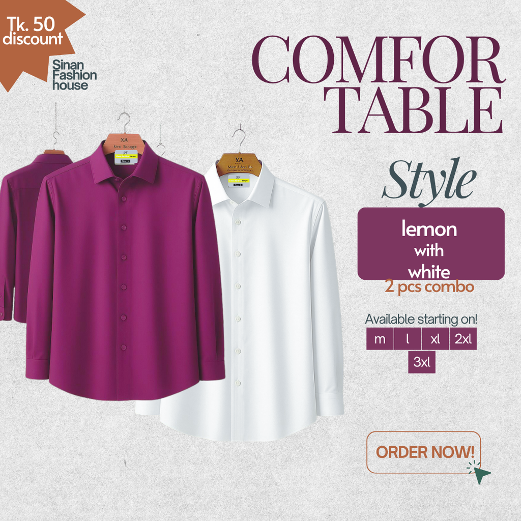 Micro Stitch Formal Shirt (Jam with White)