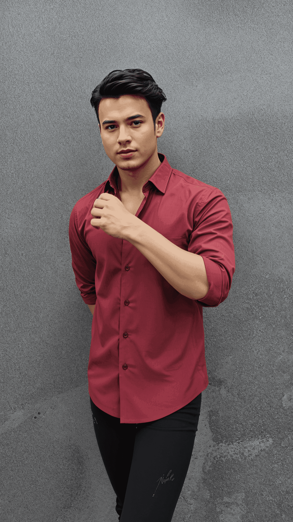 Micro Stitch Formal Shirt (Marron)