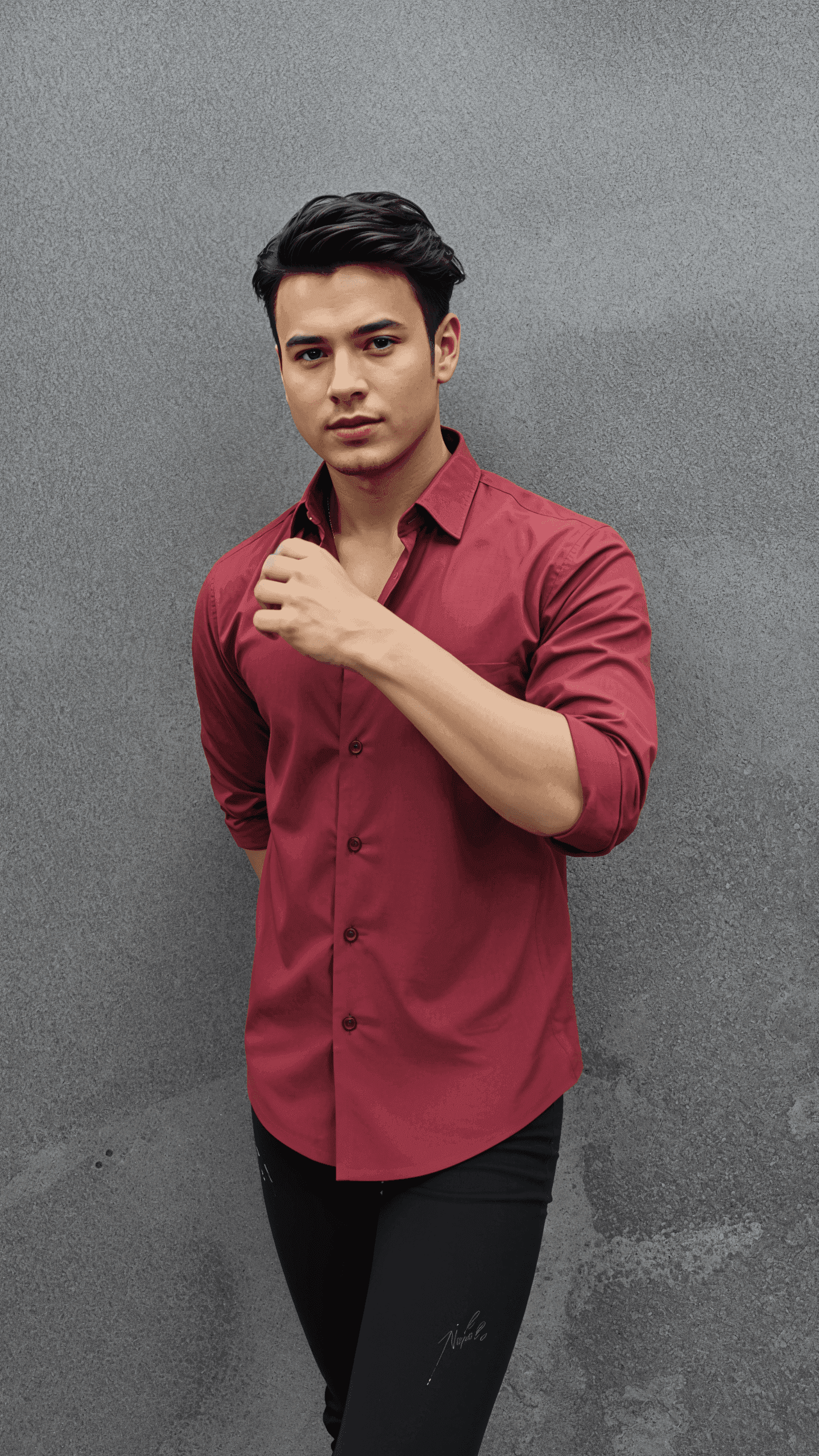 Micro Stitch Formal Shirt (Marron)