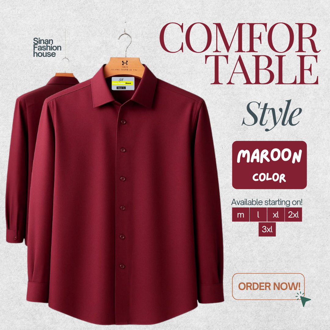 Micro Stitch Formal Shirt (Maroon)