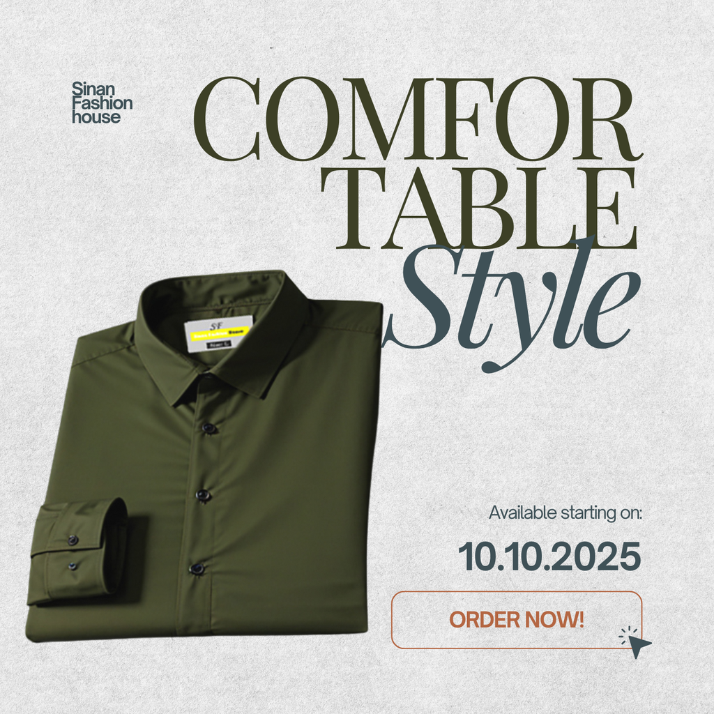 Micro Stitch Formal Shirt (Olive)