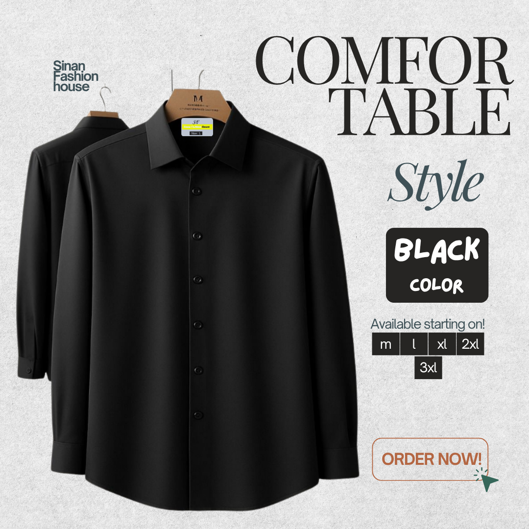 Micro Stitch Formal Shirt (Black)