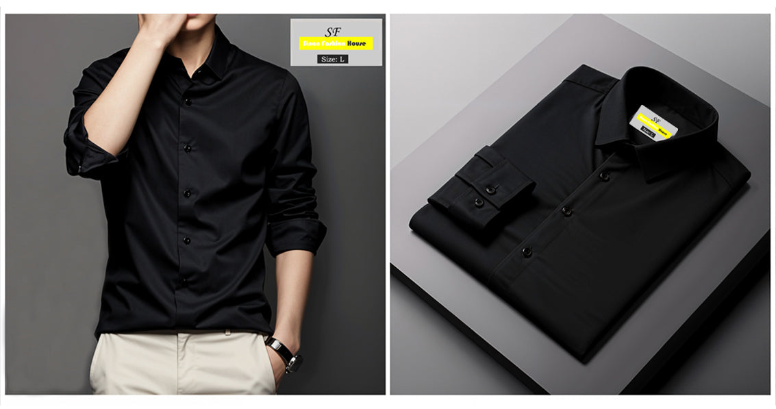 Micro Stitch Formal Shirt (Black)