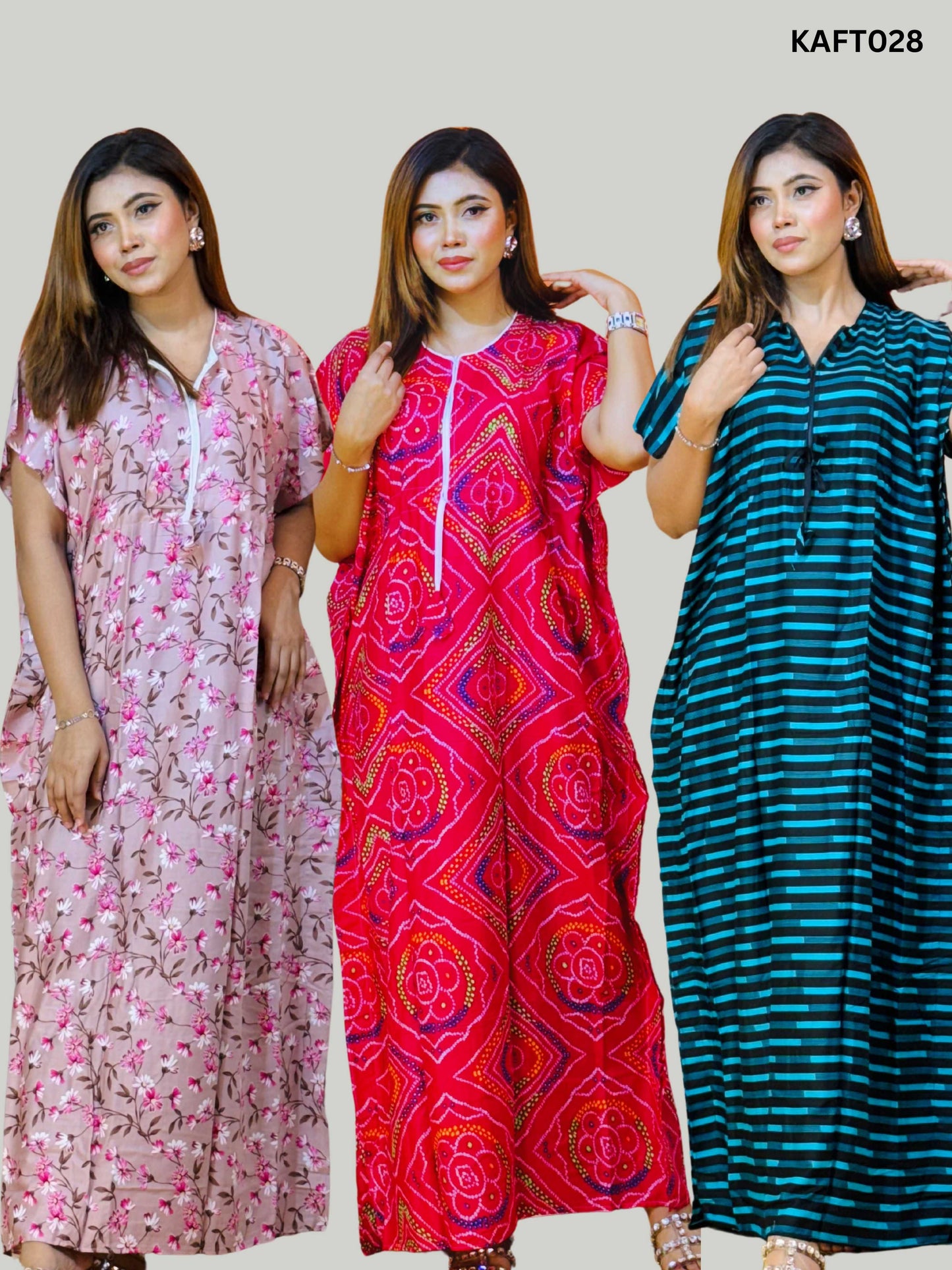 Long Kaftan Maxi Combo Pack of 3 (KAFT028)