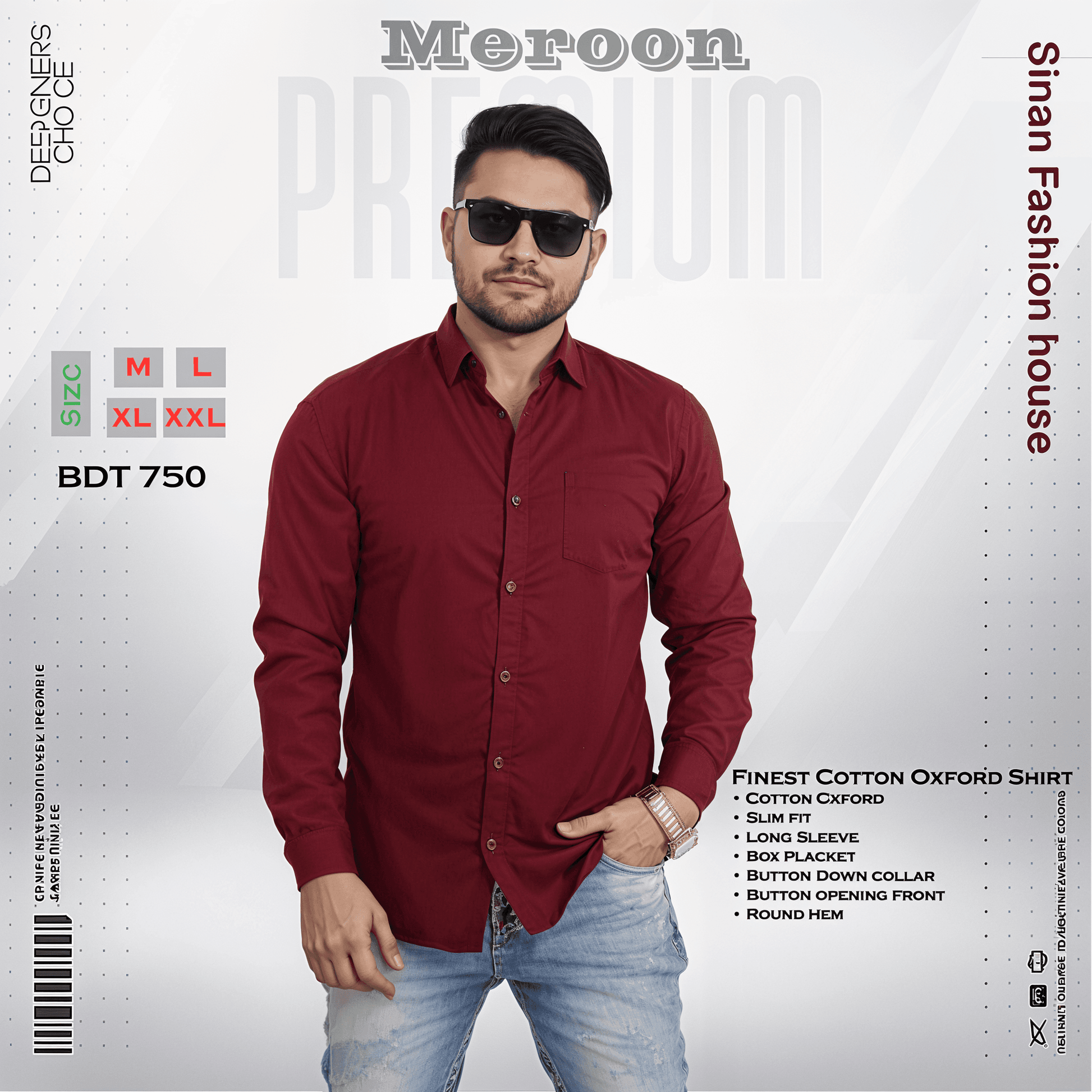 Oxford Cotton Shirt_Meroon Color