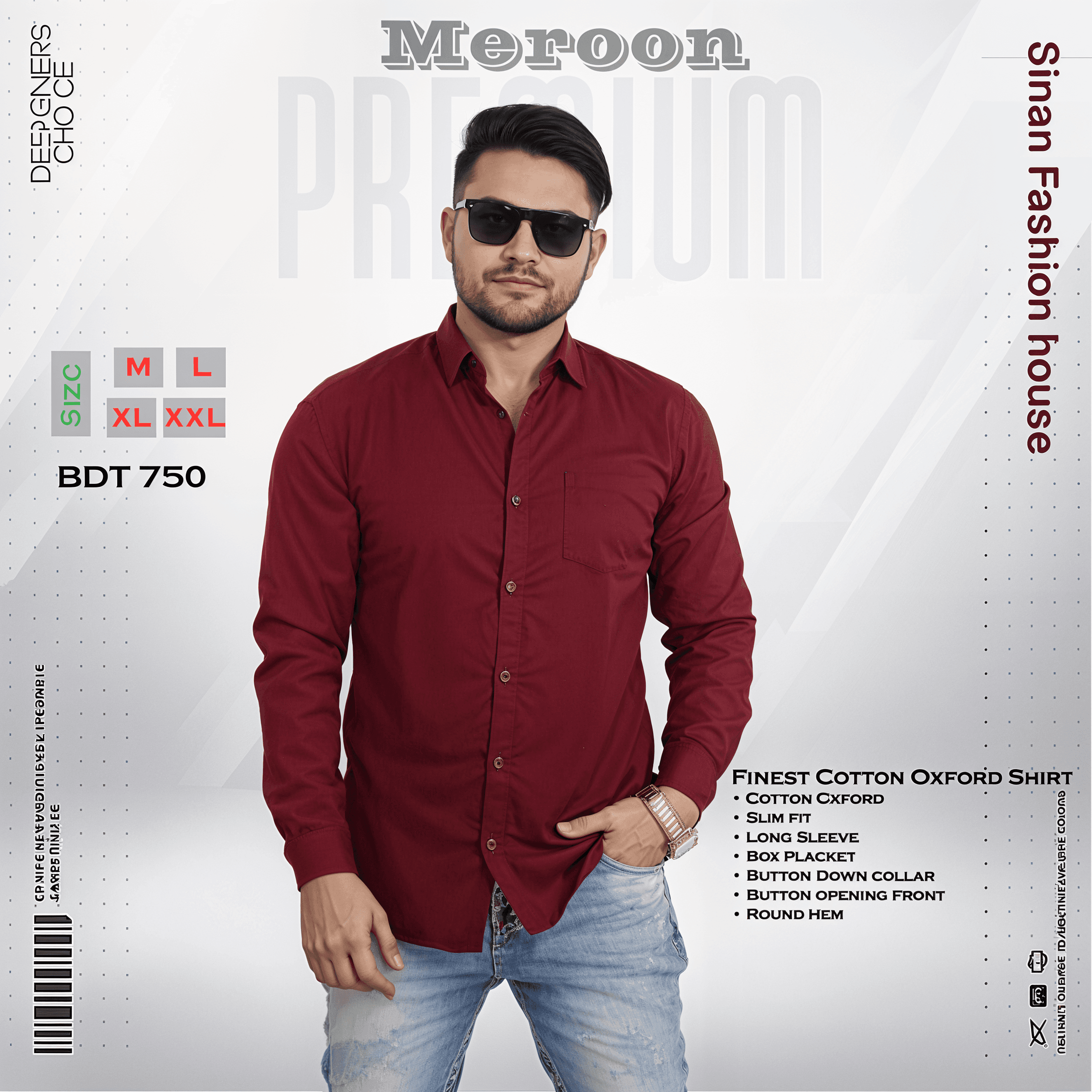 Oxford Cotton Shirt_Meroon Color