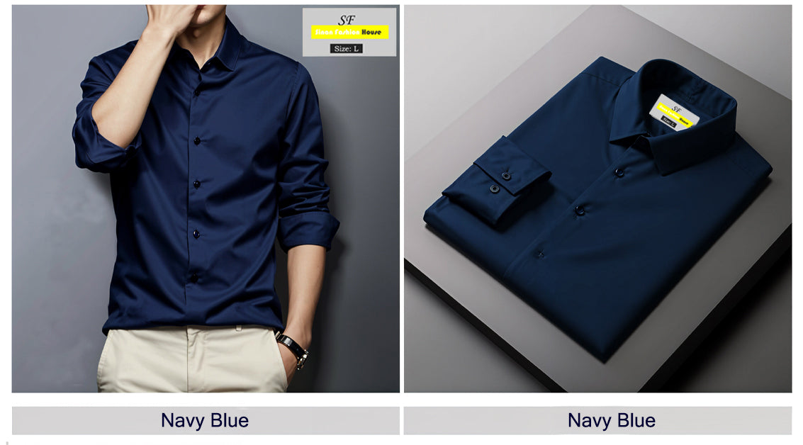 Micro Stitch Formal Shirt (Navy Blue)