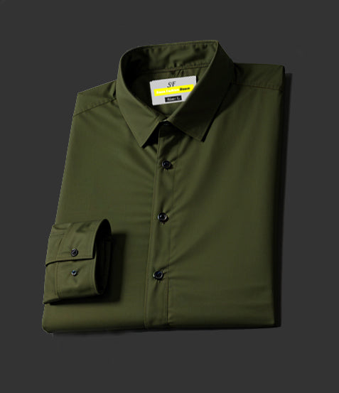 Micro Stitch Formal Shirt (Olive)