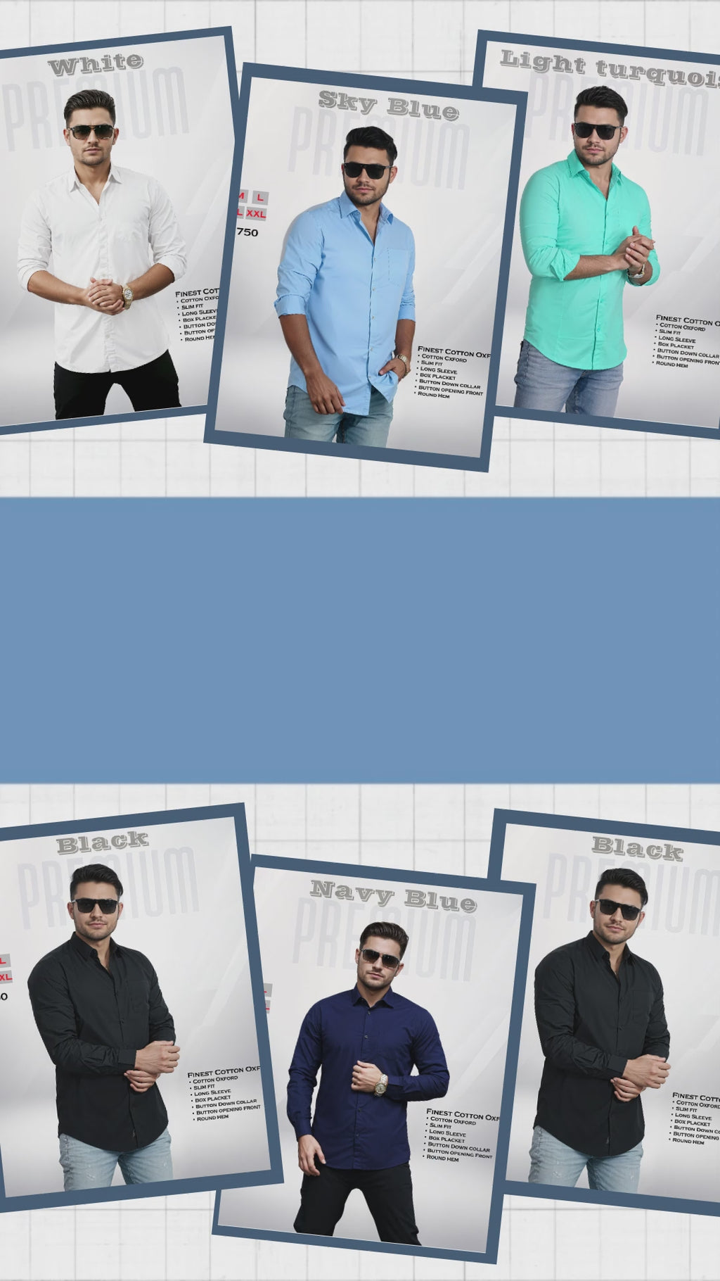 Oxford Cotton Shirt_Cyan Color
